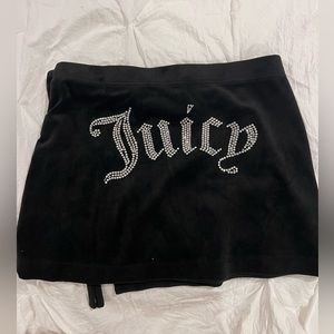 Black Juicy couture velvet mini skirt tie on the side